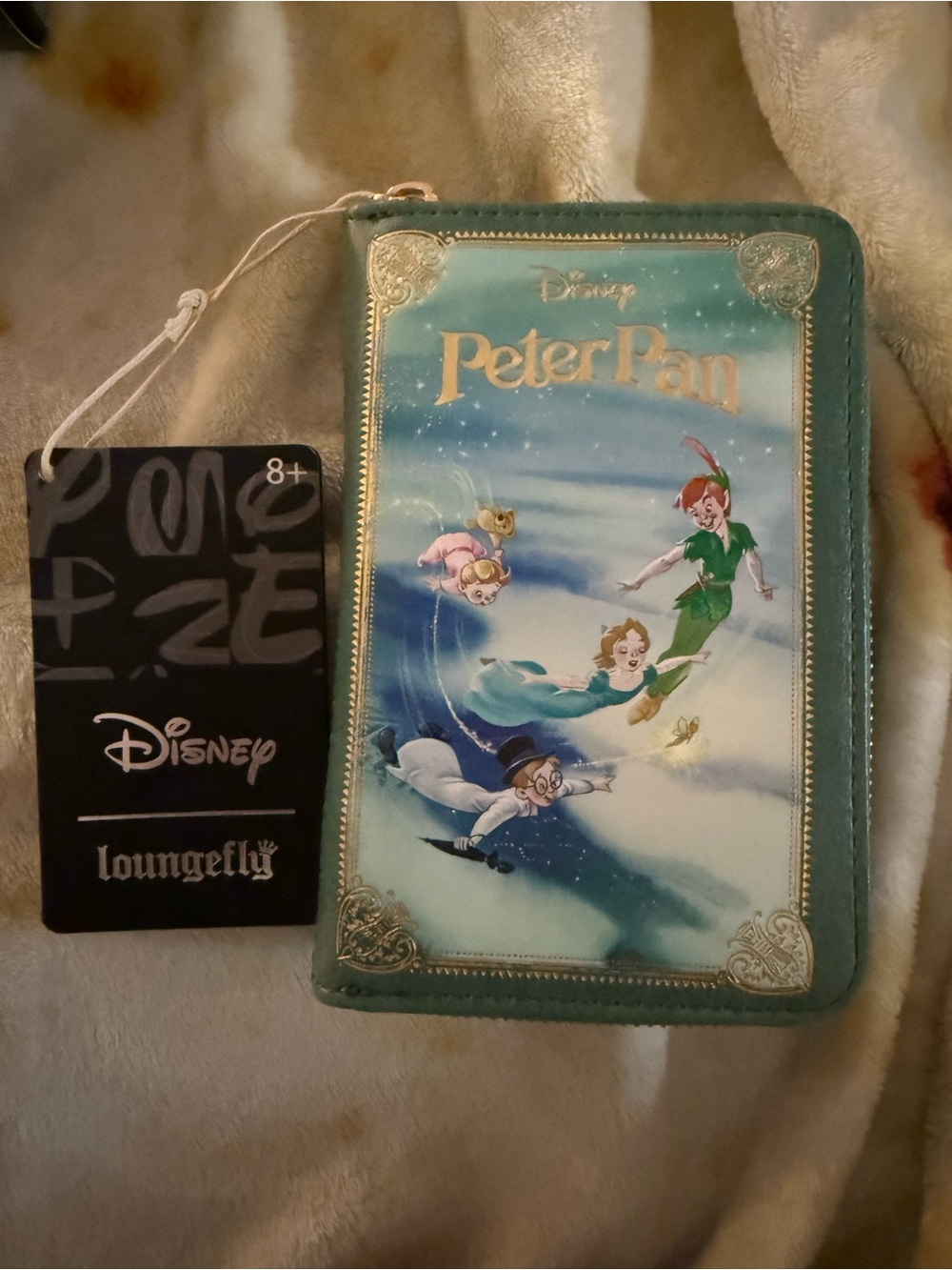 Loungefly Teal Peter Pan Gold-Accent Zip Wallet